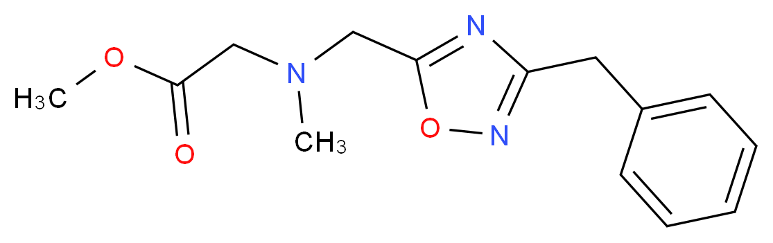 methyl N-[(3-benzyl-1,2,4-oxadiazol-5-yl)methyl]-N-methylglycinate_分子结构_CAS_)