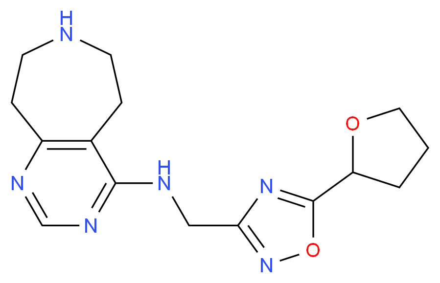 N-{[5-(tetrahydrofuran-2-yl)-1,2,4-oxadiazol-3-yl]methyl}-6,7,8,9-tetrahydro-5H-pyrimido[4,5-d]azepin-4-amine_分子结构_CAS_)