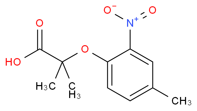 2-methyl-2-(4-methyl-2-nitrophenoxy)propanoic acid_分子结构_CAS_71659-83-1