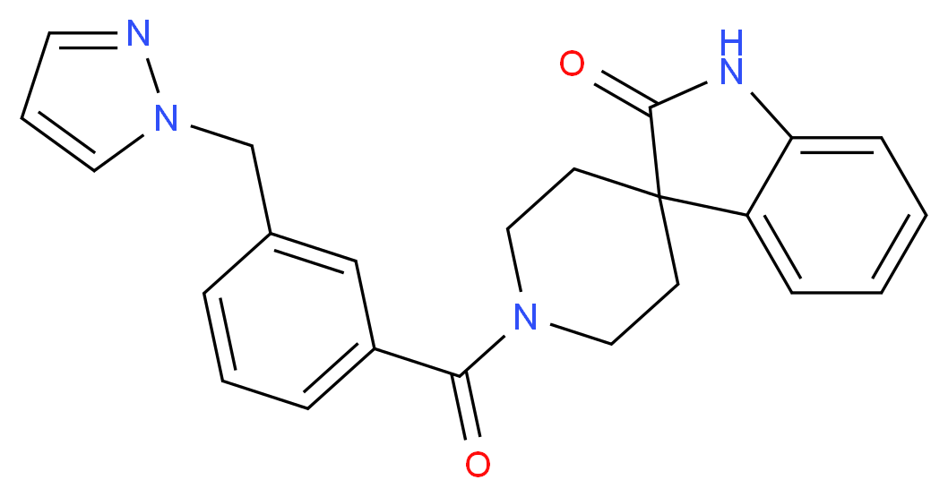 1'-[3-(1H-pyrazol-1-ylmethyl)benzoyl]spiro[indole-3,4'-piperidin]-2(1H)-one_分子结构_CAS_)