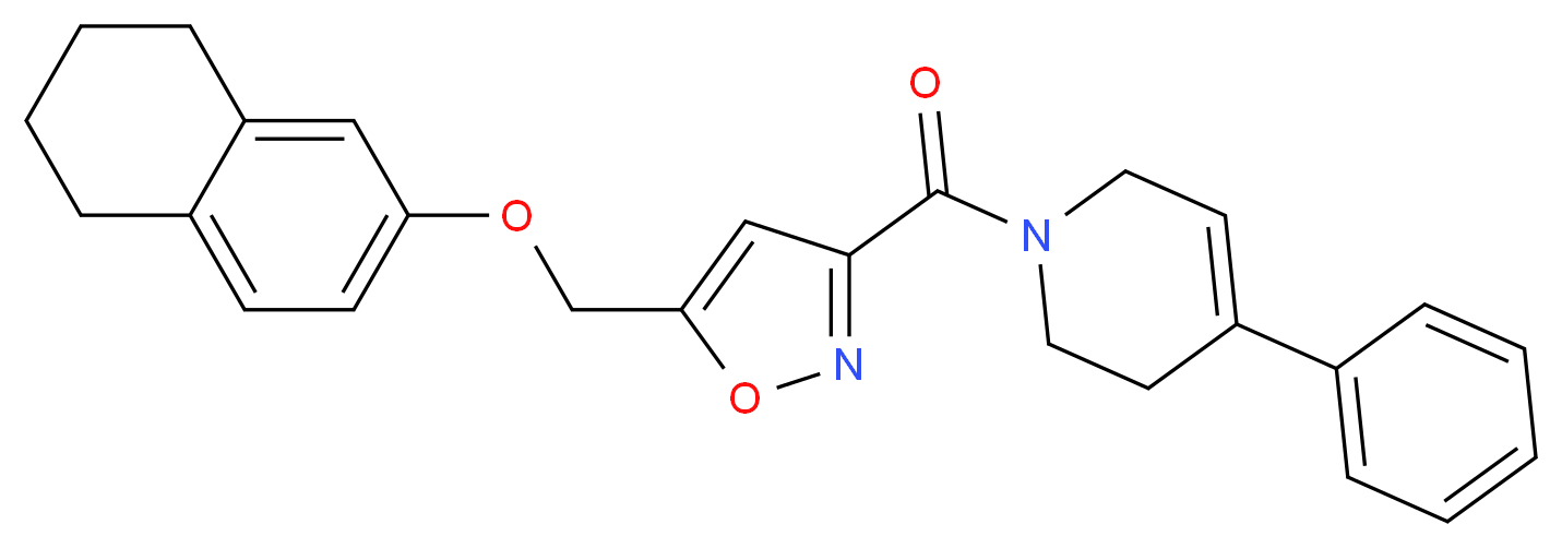 4-phenyl-1-({5-[(5,6,7,8-tetrahydro-2-naphthalenyloxy)methyl]-3-isoxazolyl}carbonyl)-1,2,3,6-tetrahydropyridine_分子结构_CAS_)