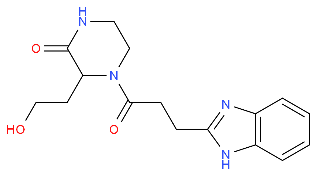 4-[3-(1H-benzimidazol-2-yl)propanoyl]-3-(2-hydroxyethyl)piperazin-2-one_分子结构_CAS_)