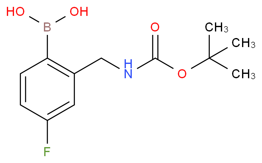 2-(Aminomethyl)-4-fluorobenzeneboronic acid, N-BOC protected 97%_分子结构_CAS_850568-64-8)