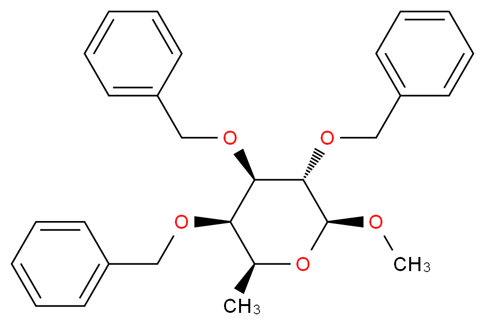 (2S,3S,4R,5R,6S)-3,4,5-tris(benzyloxy)-2-methoxy-6-methyloxane_分子结构_CAS_74841-88-6