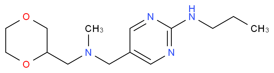 5-{[(1,4-dioxan-2-ylmethyl)(methyl)amino]methyl}-N-propylpyrimidin-2-amine_分子结构_CAS_)