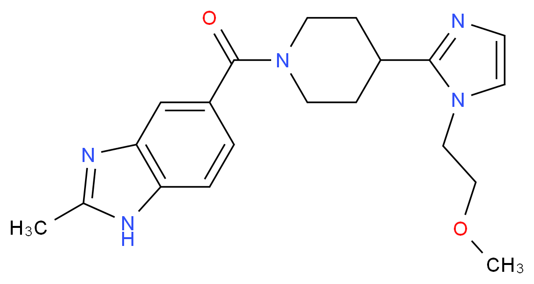 5-({4-[1-(2-methoxyethyl)-1H-imidazol-2-yl]-1-piperidinyl}carbonyl)-2-methyl-1H-benzimidazole_分子结构_CAS_)