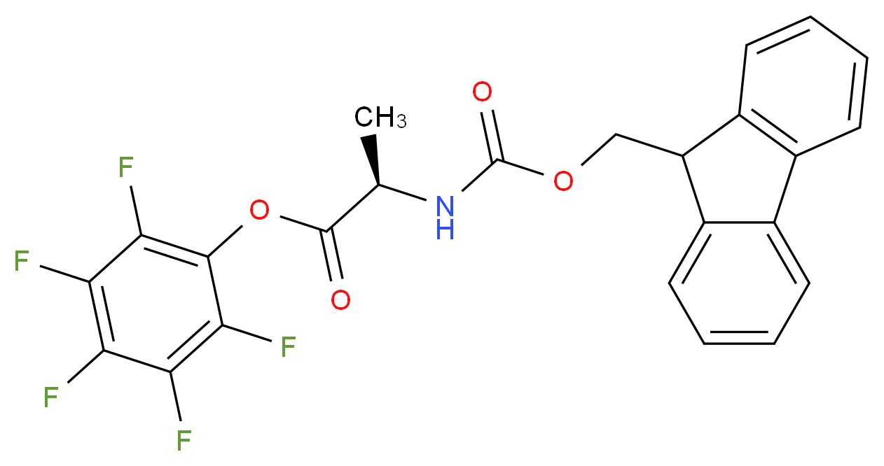 pentafluorophenyl (2R)-2-{[(9H-fluoren-9-ylmethoxy)carbonyl]amino}propanoate_分子结构_CAS_125043-04-1