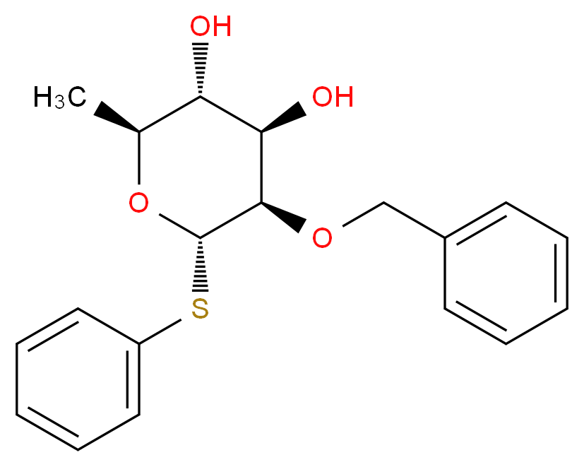 (2S,3R,4R,5R,6S)-5-(benzyloxy)-2-methyl-6-(phenylsulfanyl)oxane-3,4-diol_分子结构_CAS_849938-16-5