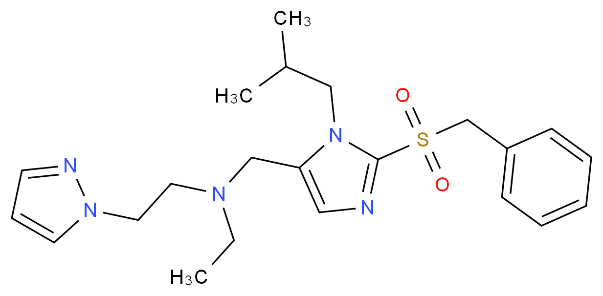N-{[2-(benzylsulfonyl)-1-isobutyl-1H-imidazol-5-yl]methyl}-N-ethyl-2-(1H-pyrazol-1-yl)ethanamine_分子结构_CAS_)