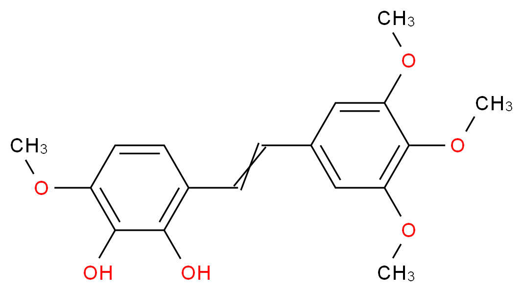 3-methoxy-6-[2-(3,4,5-trimethoxyphenyl)ethenyl]benzene-1,2-diol_分子结构_CAS_109971-63-3