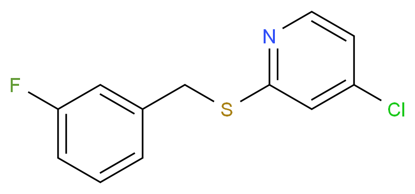 4-Chloro-2-((3-fluorobenzyl)thio)pyridine_分子结构_CAS_1346707-44-5)