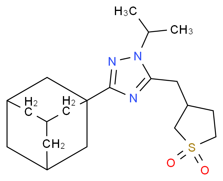 3-(1-adamantyl)-5-[(1,1-dioxidotetrahydro-3-thienyl)methyl]-1-isopropyl-1H-1,2,4-triazole_分子结构_CAS_)