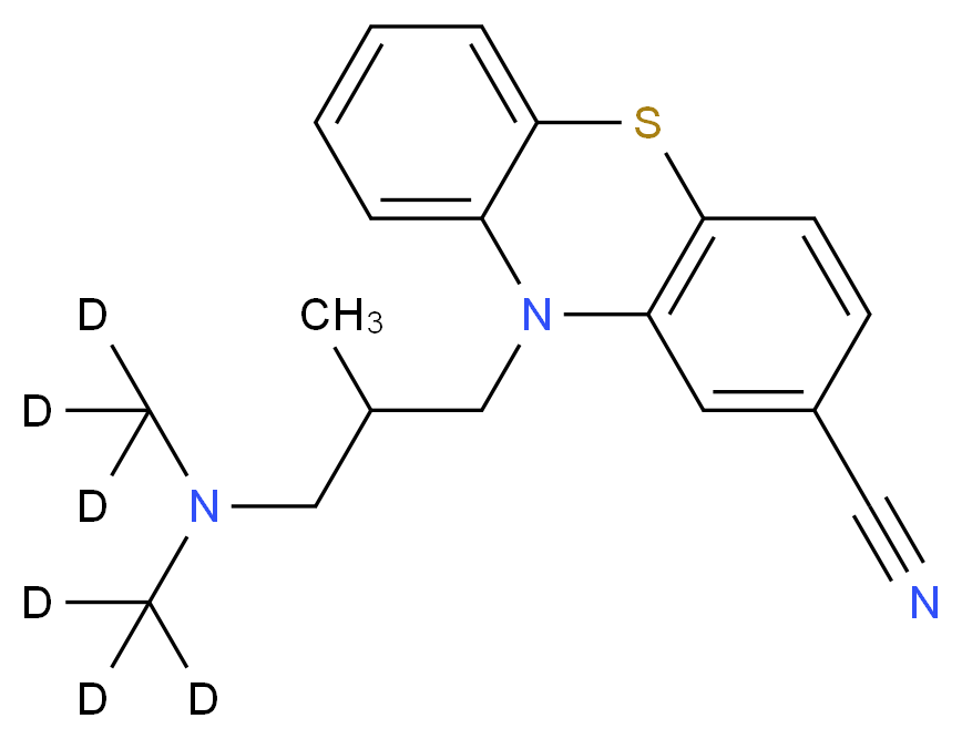 10-{3-[bis(<sup>2</sup>H<sub>3</sub>)methylamino]-2-methylpropyl}-10H-phenothiazine-2-carbonitrile_分子结构_CAS_1216608-24-0