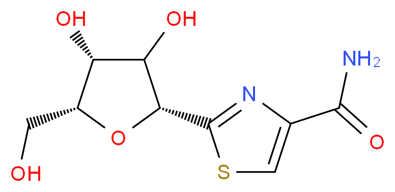 2-[(2R,4R,5R)-3,4-dihydroxy-5-(hydroxymethyl)oxolan-2-yl]-1,3-thiazole-4-carboxamide_分子结构_CAS_60084-10-8