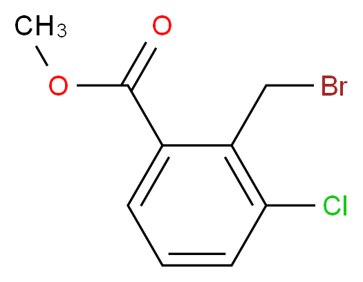 methyl 2-(bromomethyl)-3-chlorobenzoate_分子结构_CAS_188187-03-3