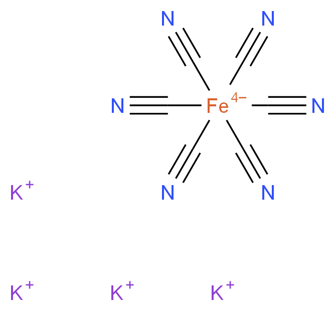 tetrapotassium hexacyanoirontetrauide_分子结构_CAS_13943-58-3