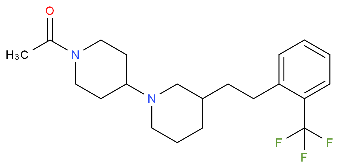1'-acetyl-3-{2-[2-(trifluoromethyl)phenyl]ethyl}-1,4'-bipiperidine_分子结构_CAS_)