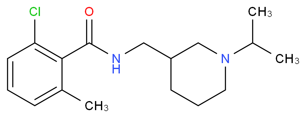 2-chloro-N-[(1-isopropylpiperidin-3-yl)methyl]-6-methylbenzamide_分子结构_CAS_)