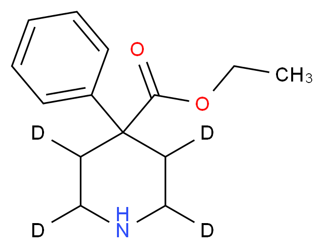 ethyl 4-phenyl(2,3,5,6-<sup>2</sup>H<sub>4</sub>)piperidine-4-carboxylate_分子结构_CAS_1173021-83-4