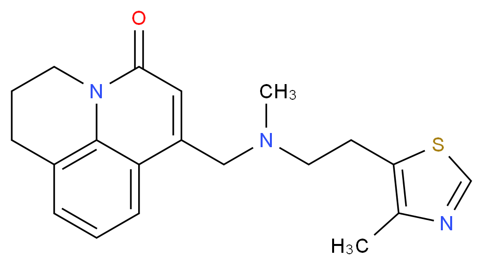 7-({methyl[2-(4-methyl-1,3-thiazol-5-yl)ethyl]amino}methyl)-2,3-dihydro-1H,5H-pyrido[3,2,1-ij]quinolin-5-one_分子结构_CAS_)