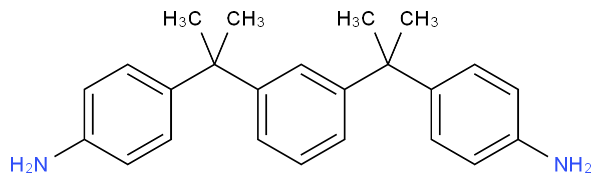 4-(2-{3-[2-(4-aminophenyl)propan-2-yl]phenyl}propan-2-yl)aniline_分子结构_CAS_2687-27-6