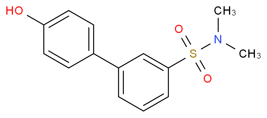 3-(4-hydroxyphenyl)-N,N-dimethylbenzene-1-sulfonamide_分子结构_CAS_1261947-72-1