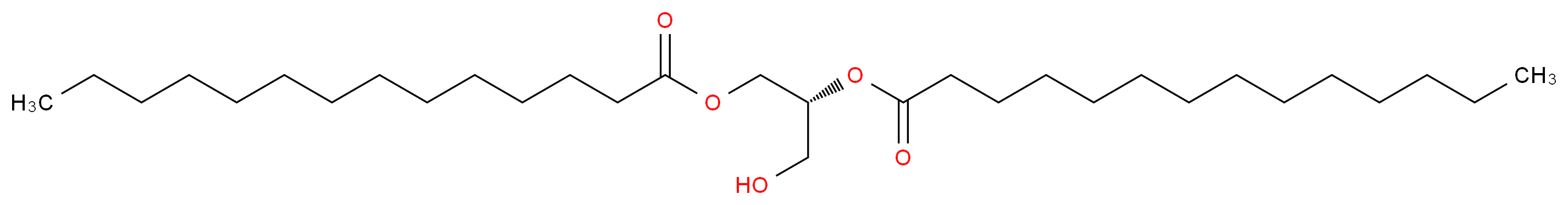 (2R)-1-hydroxy-3-(tetradecanoyloxy)propan-2-yl tetradecanoate_分子结构_CAS_1069-82-5