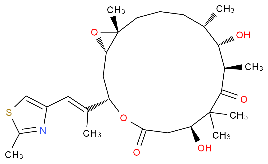 (1S,3S,7S,10R,11S,12S,16R)-7,11-dihydroxy-8,8,10,12,16-pentamethyl-3-[1-(2-methyl-1,3-thiazol-4-yl)prop-1-en-2-yl]-4,17-dioxabicyclo[14.1.0]heptadecane-5,9-dione_分子结构_CAS_152044-54-7