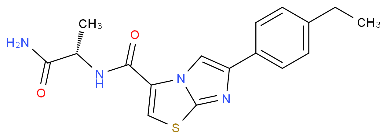 N-[(1S)-2-amino-1-methyl-2-oxoethyl]-6-(4-ethylphenyl)imidazo[2,1-b][1,3]thiazole-3-carboxamide_分子结构_CAS_)