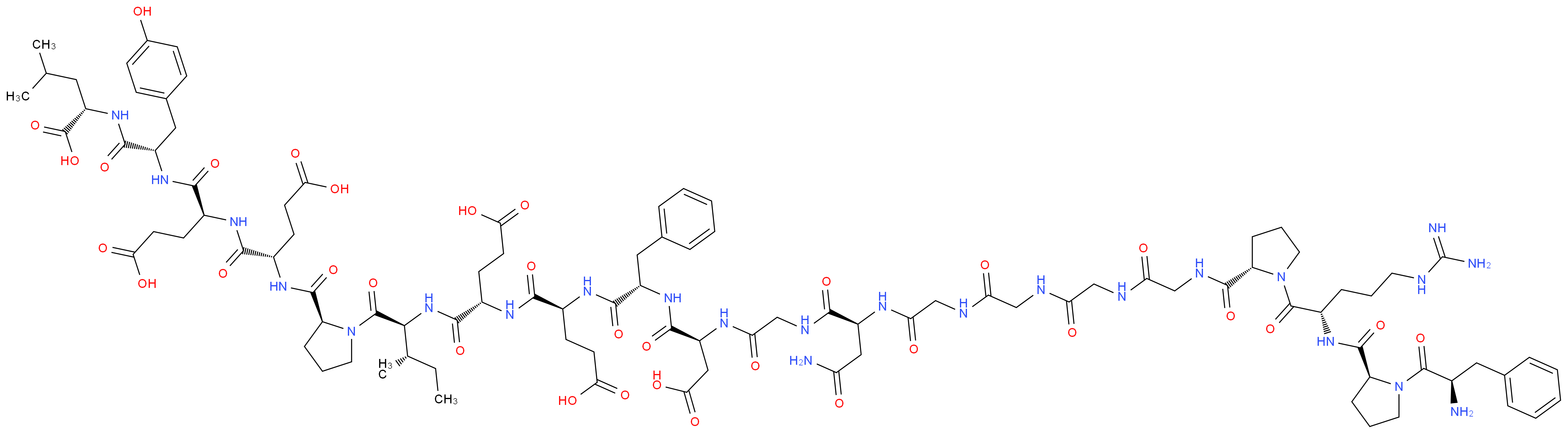 (4S)-4-[(2S)-2-[(2S)-2-[(2S)-2-{2-[(2S)-2-(2-{2-[2-(2-{[(2S)-1-[(2S)-2-{[(2S)-1-[(2R)-2-amino-3-phenylpropanoyl]pyrrolidin-2-yl]formamido}-5-carbamimidamidopentanoyl]pyrrolidin-2-yl]formamido}acetamido)acetamido]acetamido}acetamido)-3-carbamoylpropanamido]acetamido}-3-carboxypropanamido]-3-phenylpropanamido]-4-carboxybutanamido]-4-{[(2S,3S)-1-[(2S)-2-{[(1S)-3-carboxy-1-{[(1S)-3-carboxy-1-{[(1S)-1-{[(1S)-1-carboxy-3-methylbutyl]carbamoyl}-2-(4-hydroxyphenyl)ethyl]carbamoyl}propyl]carbamoyl}propyl]carbamoyl}pyrrolidin-1-yl]-3-methyl-1-oxopentan-2-yl]carbamoyl}butanoic acid_分子结构_CAS_128270-60-0