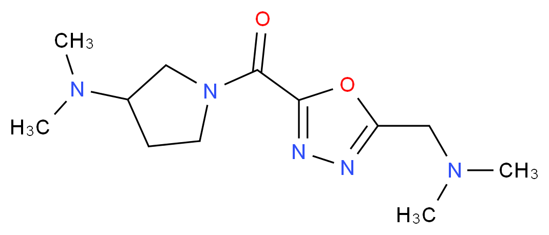 1-({5-[(dimethylamino)methyl]-1,3,4-oxadiazol-2-yl}carbonyl)-N,N-dimethylpyrrolidin-3-amine_分子结构_CAS_)