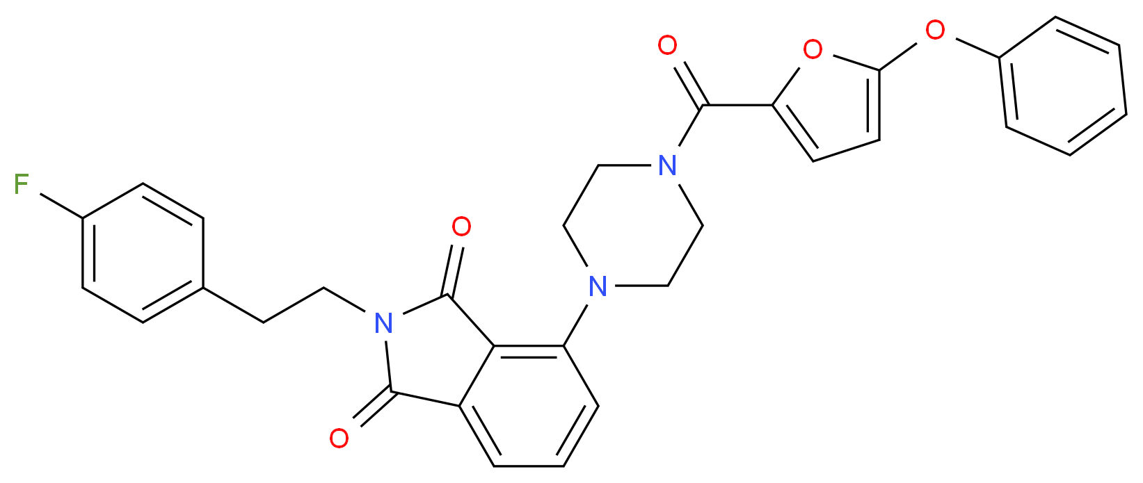 2-[2-(4-fluorophenyl)ethyl]-4-[4-(5-phenoxy-2-furoyl)-1-piperazinyl]-1H-isoindole-1,3(2H)-dione_分子结构_CAS_)