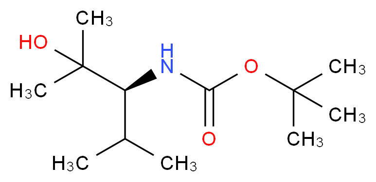 tert-butyl N-[(3S)-2-hydroxy-2,4-dimethylpentan-3-yl]carbamate_分子结构_CAS_157035-77-3