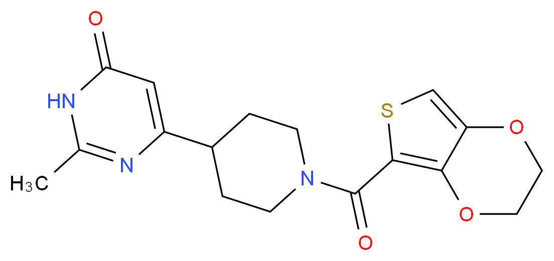 6-[1-(2,3-dihydrothieno[3,4-b][1,4]dioxin-5-ylcarbonyl)piperidin-4-yl]-2-methylpyrimidin-4(3H)-one_分子结构_CAS_)