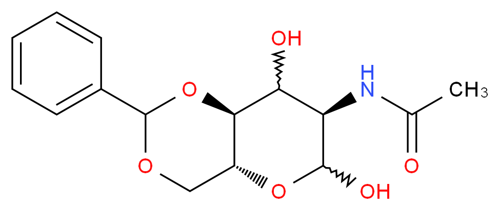 N-[(4aR,7R,8aS)-6,8-dihydroxy-2-phenyl-hexahydro-2H-pyrano[3,2-d][1,3]dioxin-7-yl]acetamide_分子结构_CAS_29776-43-0