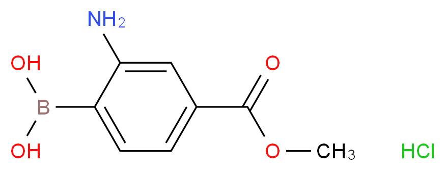 2-氨基-4-(甲氧基羰基)苯硼酸盐酸盐_分子结构_CAS_380430-55-7)