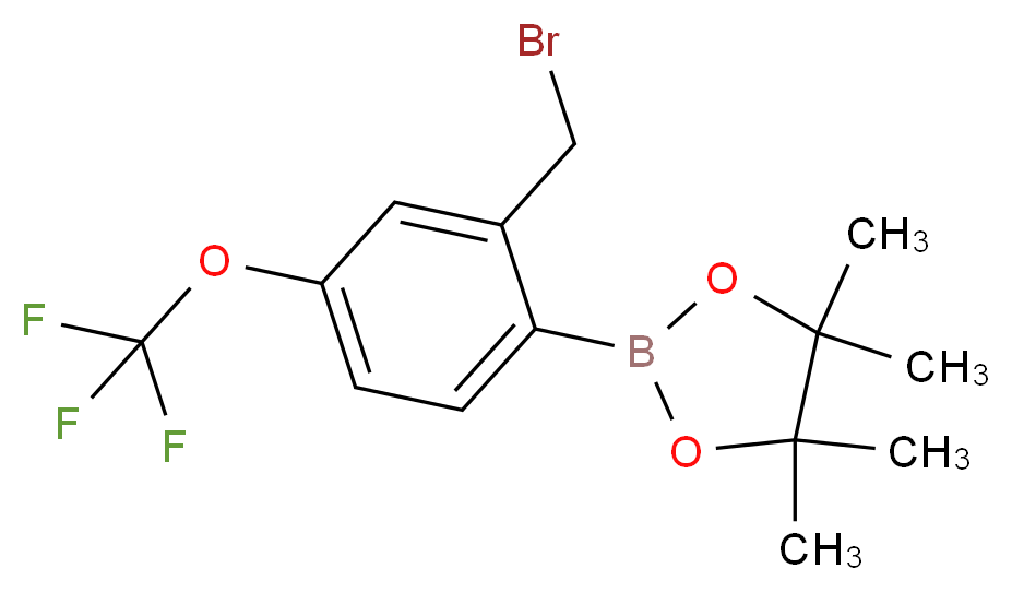 2-[2-(bromomethyl)-4-(trifluoromethoxy)phenyl]-4,4,5,5-tetramethyl-1,3,2-dioxaborolane_分子结构_CAS_957066-13-6