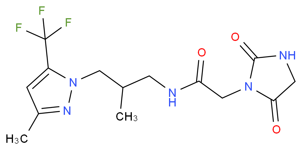2-(2,5-dioxo-1-imidazolidinyl)-N-{2-methyl-3-[3-methyl-5-(trifluoromethyl)-1H-pyrazol-1-yl]propyl}acetamide_分子结构_CAS_)