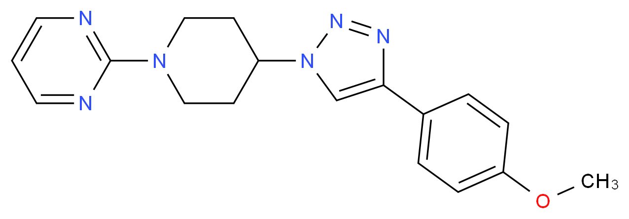 2-{4-[4-(4-methoxyphenyl)-1H-1,2,3-triazol-1-yl]-1-piperidinyl}pyrimidine_分子结构_CAS_)