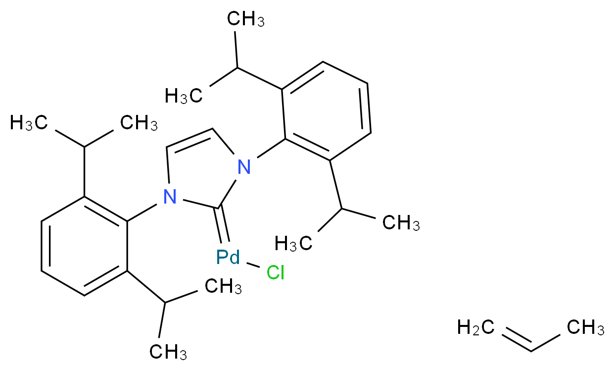 prop-1-ene; {1,3-bis[2,6-bis(propan-2-yl)phenyl]-2,3-dihydro-1H-imidazol-2-ylidene}(chloro)palladium_分子结构_CAS_478980-03-9