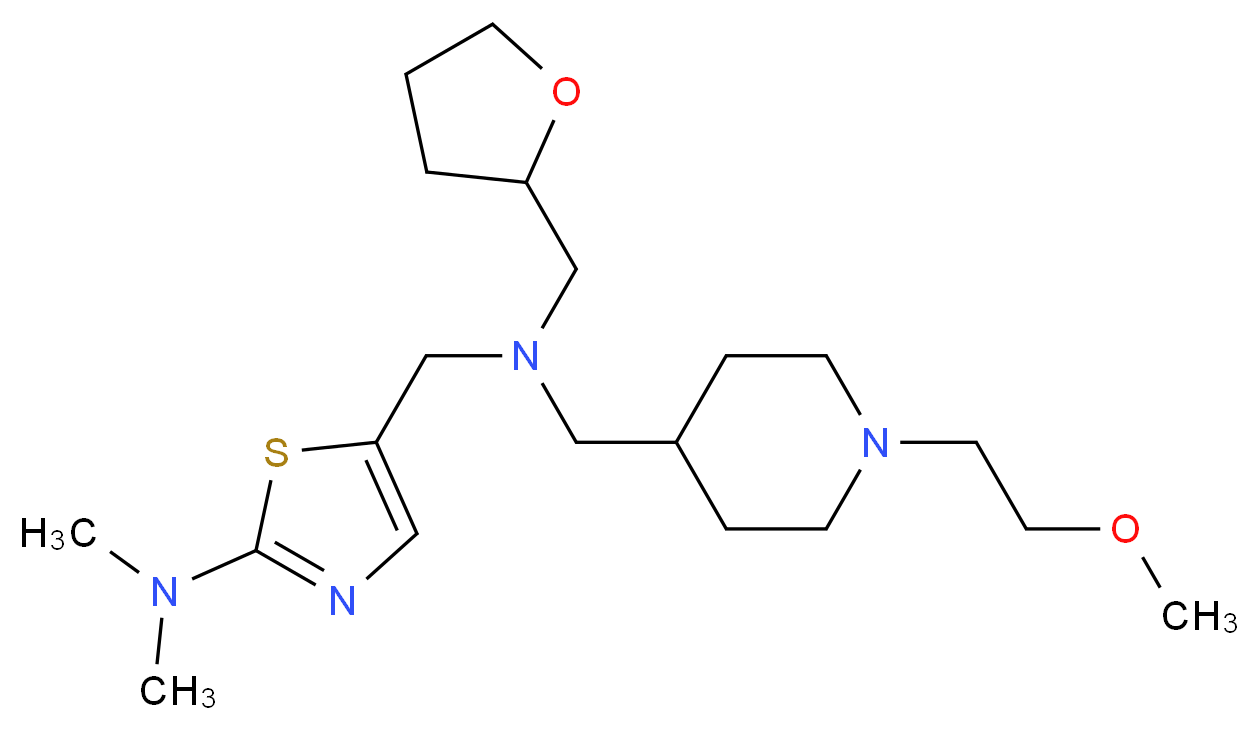 5-{[{[1-(2-methoxyethyl)-4-piperidinyl]methyl}(tetrahydro-2-furanylmethyl)amino]methyl}-N,N-dimethyl-1,3-thiazol-2-amine_分子结构_CAS_)