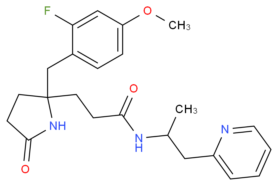 3-[2-(2-fluoro-4-methoxybenzyl)-5-oxo-2-pyrrolidinyl]-N-[1-methyl-2-(2-pyridinyl)ethyl]propanamide_分子结构_CAS_)