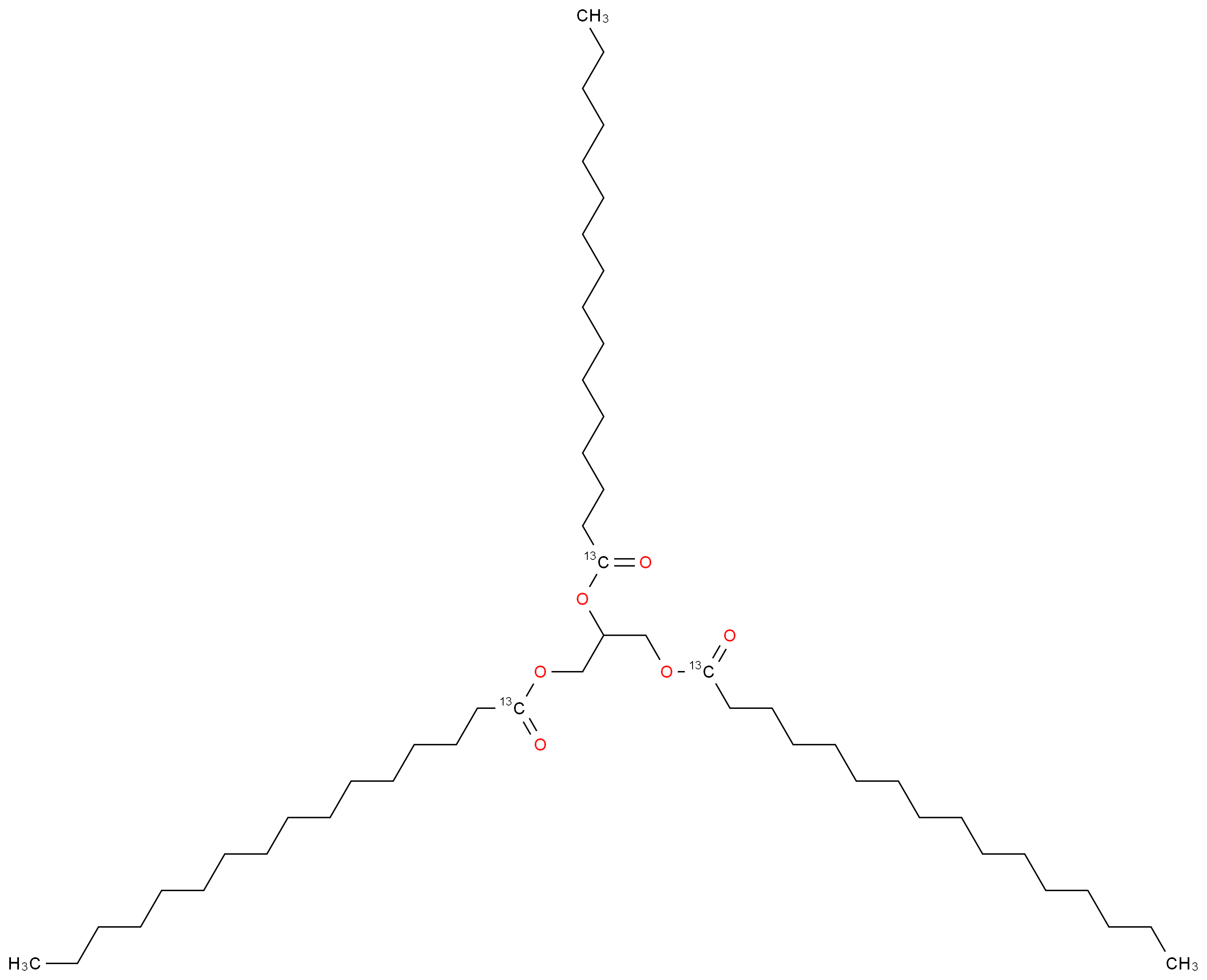 三棕榈酸甘油酯-1,1,1-13C3_分子结构_CAS_168294-57-3)