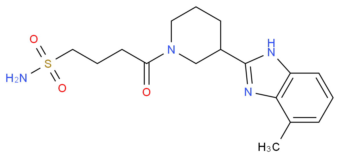 4-[3-(4-methyl-1H-benzimidazol-2-yl)-1-piperidinyl]-4-oxo-1-butanesulfonamide_分子结构_CAS_)