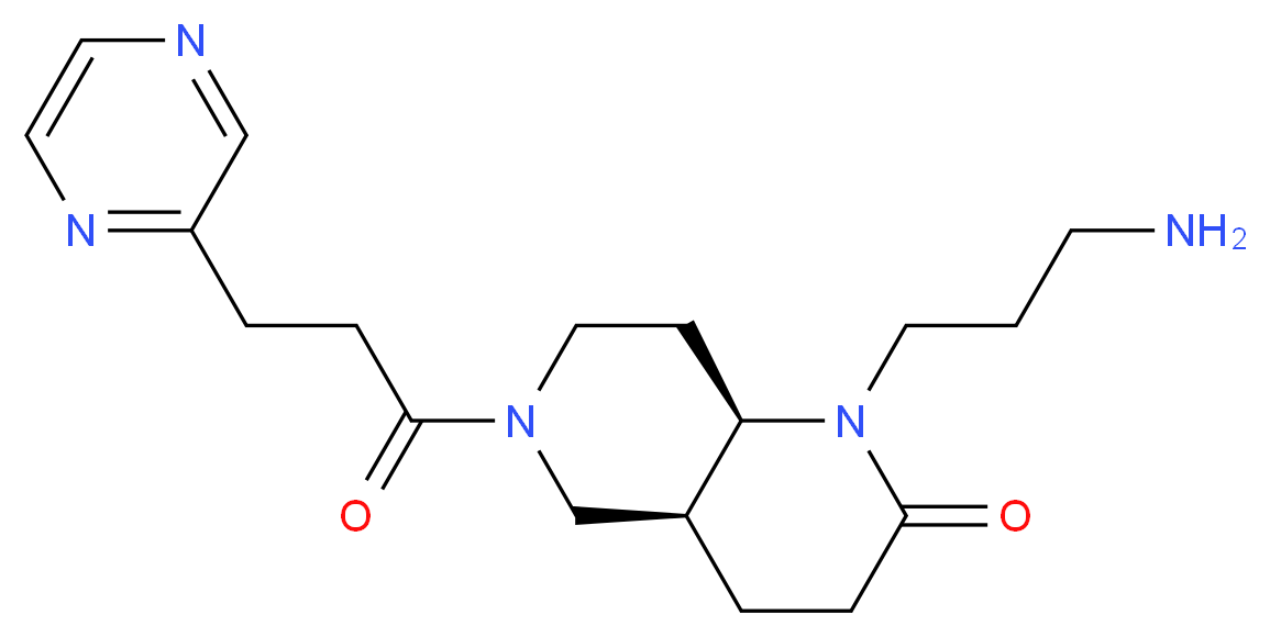 (4aS*,8aR*)-1-(3-aminopropyl)-6-(3-pyrazin-2-ylpropanoyl)octahydro-1,6-naphthyridin-2(1H)-one_分子结构_CAS_)