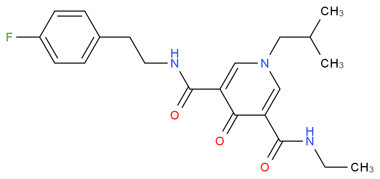 N-ethyl-N'-[2-(4-fluorophenyl)ethyl]-1-isobutyl-4-oxo-1,4-dihydro-3,5-pyridinedicarboxamide_分子结构_CAS_)