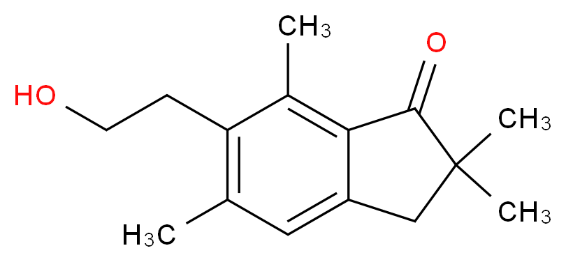 6-(2-hydroxyethyl)-2,2,5,7-tetramethyl-2,3-dihydro-1H-inden-1-one_分子结构_CAS_34169-69-2