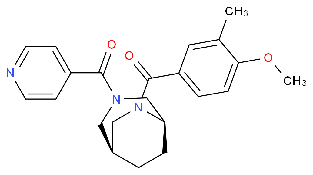 (1S*,5R*)-3-isonicotinoyl-6-(4-methoxy-3-methylbenzoyl)-3,6-diazabicyclo[3.2.2]nonane_分子结构_CAS_)