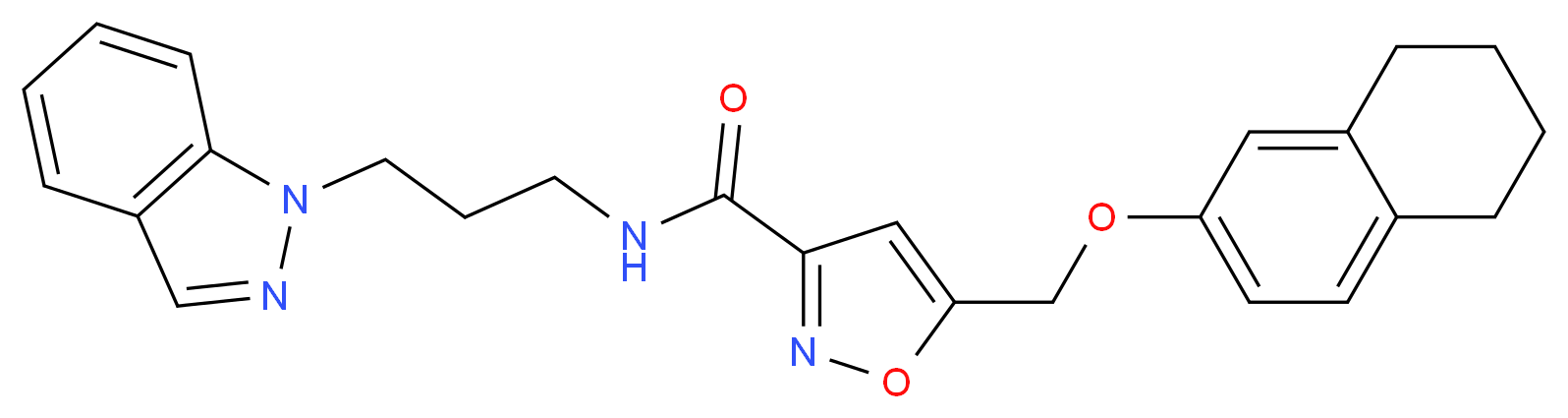 N-[3-(1H-indazol-1-yl)propyl]-5-[(5,6,7,8-tetrahydro-2-naphthalenyloxy)methyl]-3-isoxazolecarboxamide_分子结构_CAS_)