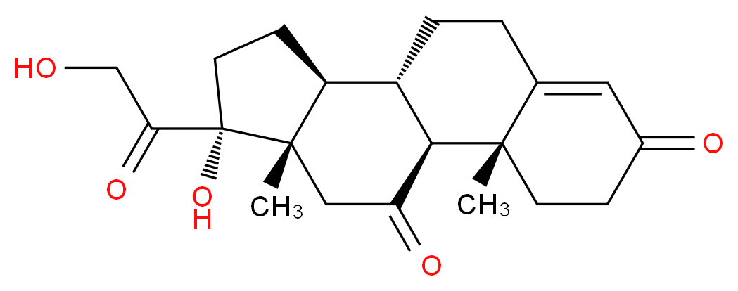 (1S,2R,10S,11S,14R,15S)-14-hydroxy-14-(2-hydroxyacetyl)-2,15-dimethyltetracyclo[8.7.0.0<sup>2</sup>,<sup>7</sup>.0<sup>1</sup><sup>1</sup>,<sup>1</sup><sup>5</sup>]heptadec-6-ene-5,17-dione_分子结构_CAS_50-04-4